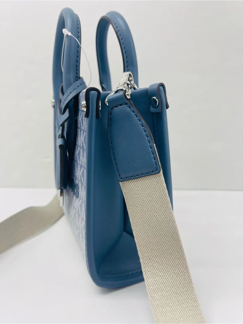 Michael Kors Mirella Extra-Small Ombré Logo Crossbody XBODY Shopper Denim  NWT